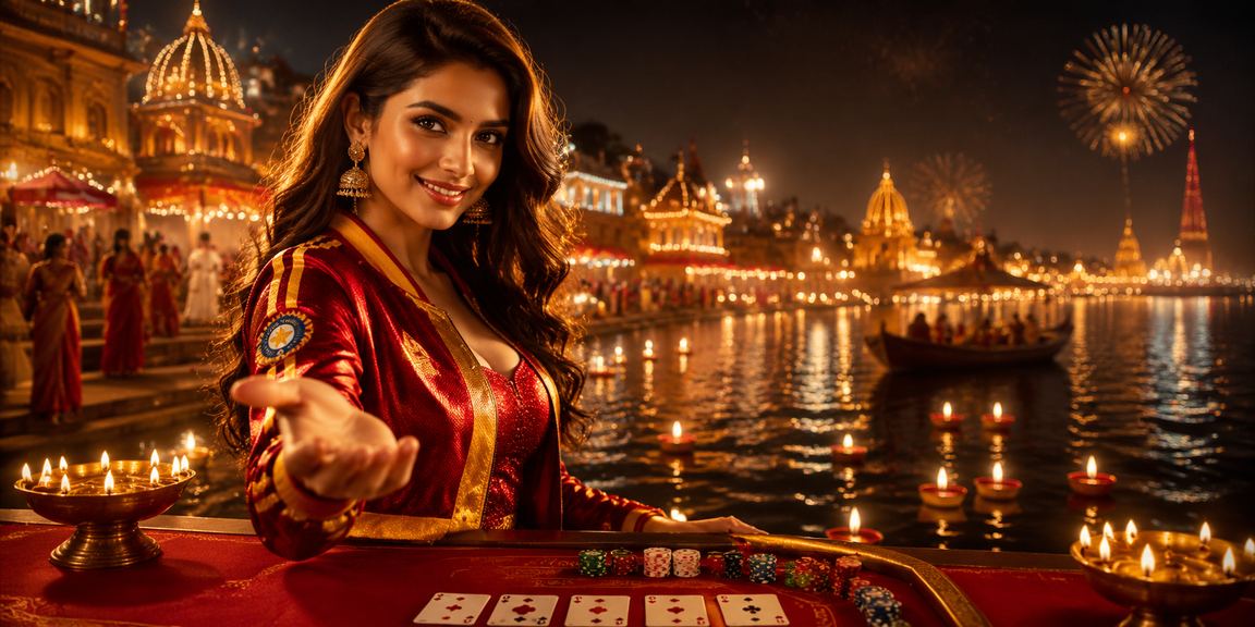 Indian Diwali festival with cricket betting theme